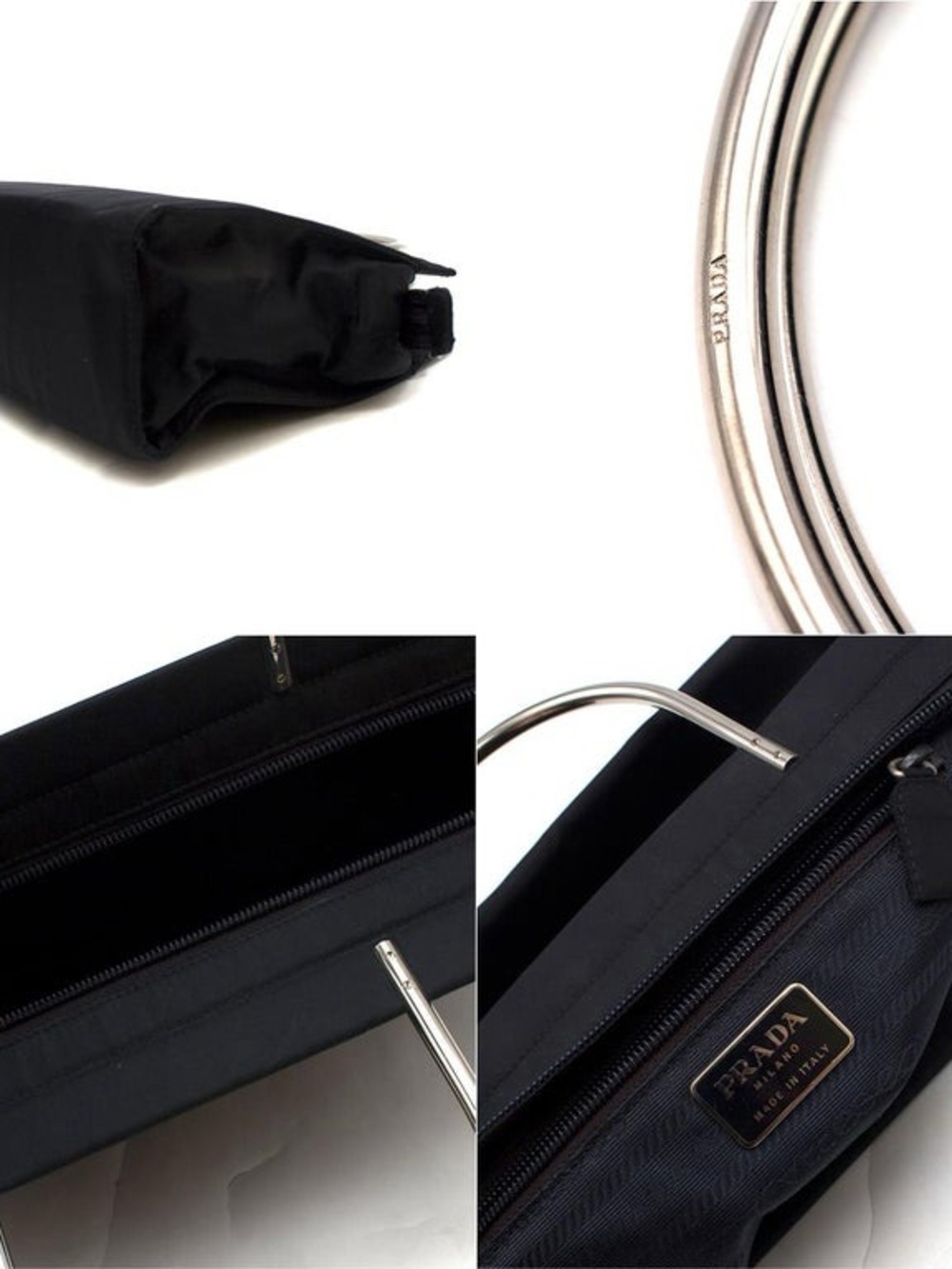 AUTHENTIC PRADA Metal nylon Handle Bag VINTAGE - Picture 13 of 16
